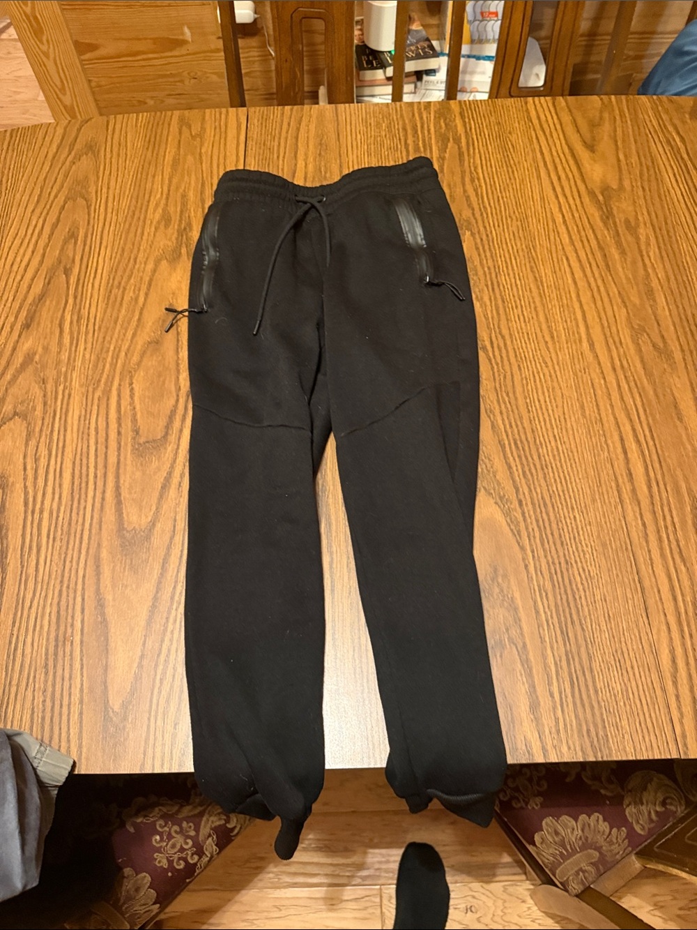 Black Zipper Pocket Jogger Sweatpants